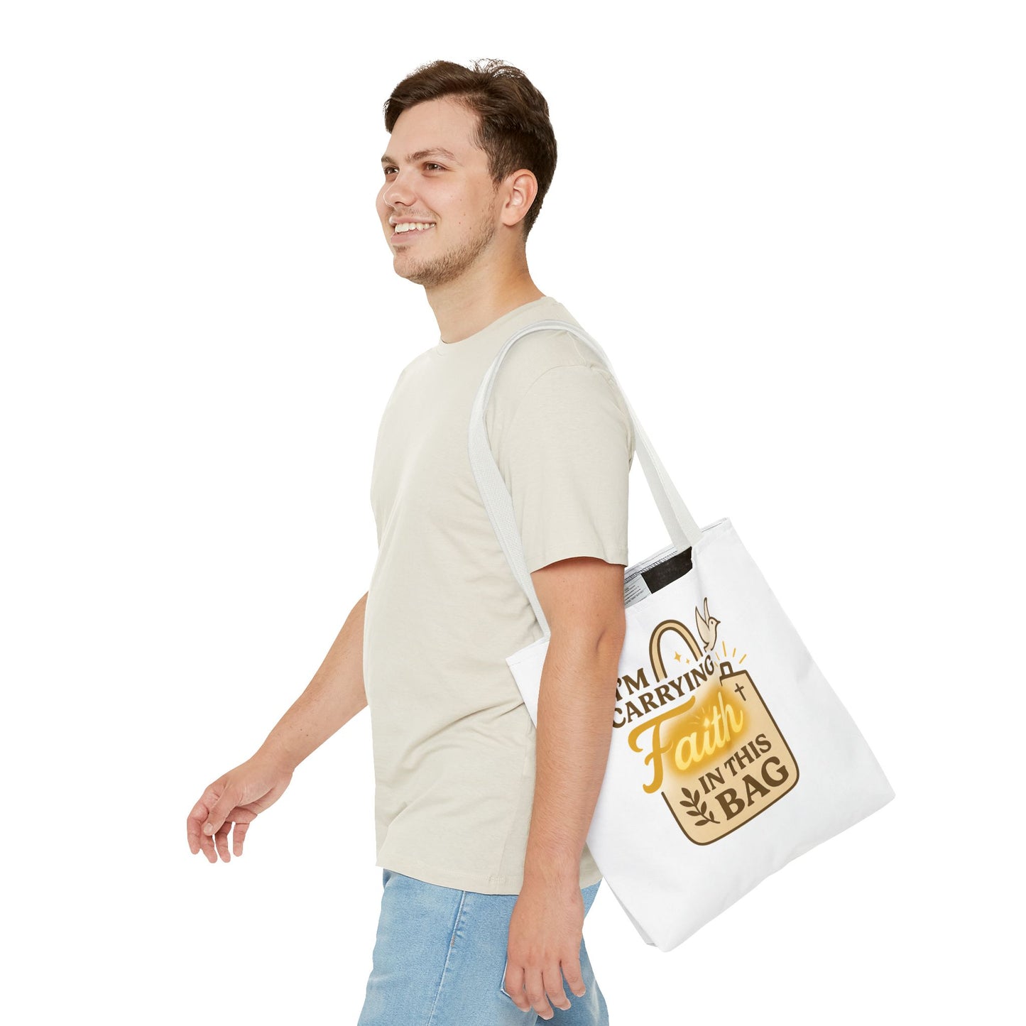 Faith Tote Bag - Inspirational Eco-Friendly Shopping Bag, Spiritual Gift, Slogan Bag, Motivational Purse