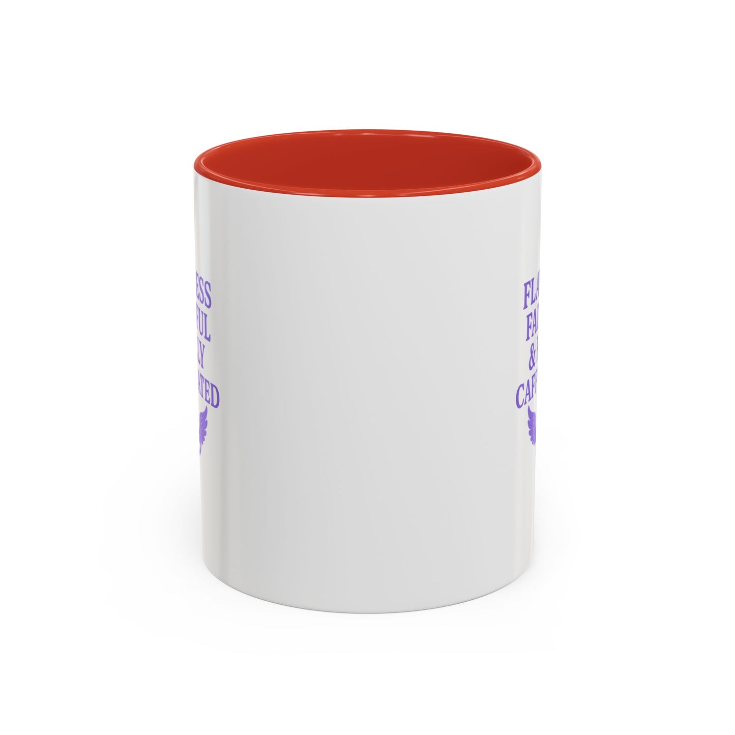 Flawless & Fully Caffeinated Accent Coffee Mug for Faithful Friends, Inspirational Gift, Morning Motivation Cup, Bible Lover's Mug