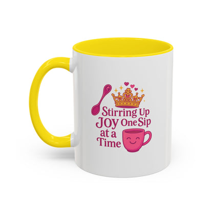 Joyful Accent Coffee Mug - 11/15oz, Colorful Sip Design, Perfect Gift for Coffee Lovers, Birthdays, Holidays, Housewarming