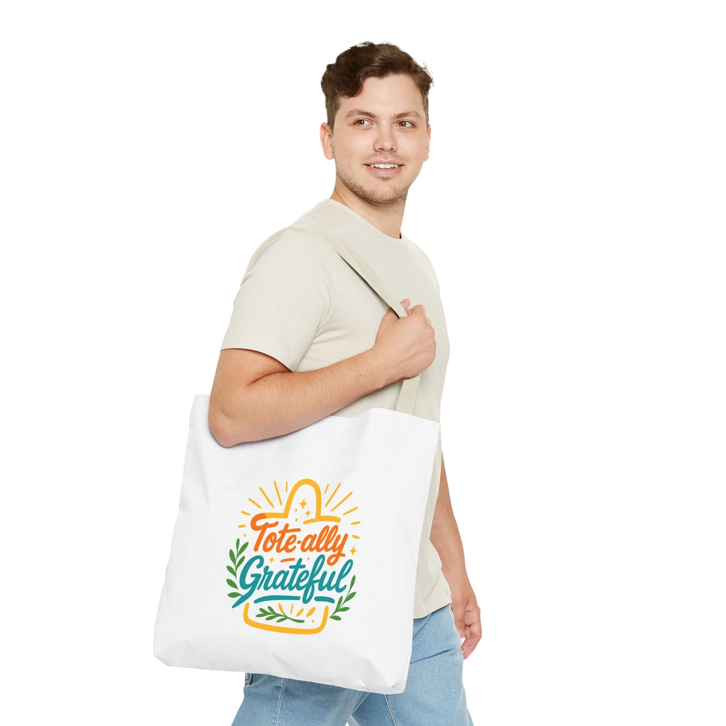 Grateful Tote Bag, Eco-Friendly Shopping Bag, Gift for Mom, Stylish Carry-All, Perfect for Summer Adventures