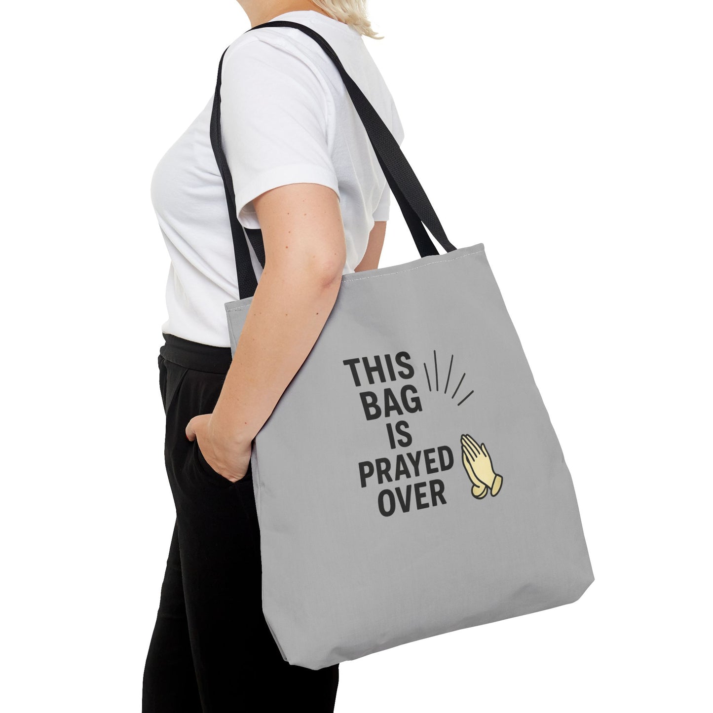 Prayed Over Tote Bag, Spiritual Gift, Christian Tote, Faith Bag, Church Accessory, Inspirational Shopper