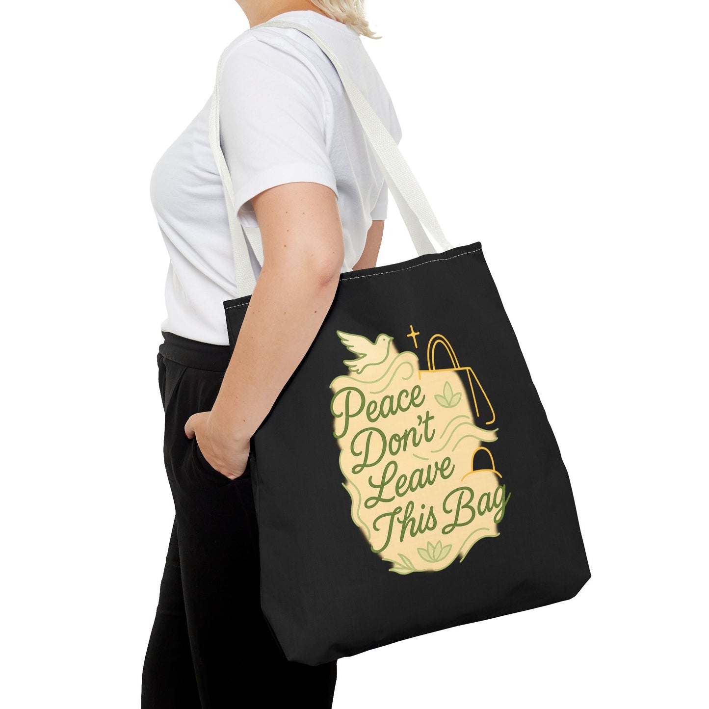 Peaceful Spirit Tote Bag, Eco-Friendly Canvas Bag, Stylish Shopping Bag, Inspirational Gift, Everyday Tote, Faith-Based Accessory