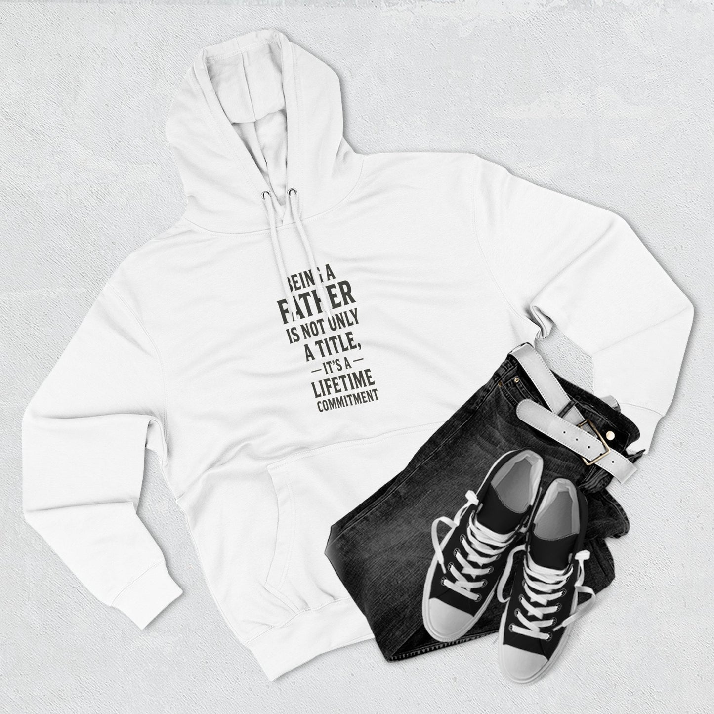 Fatherhood Commitment Father's Day Fleece Hoodie