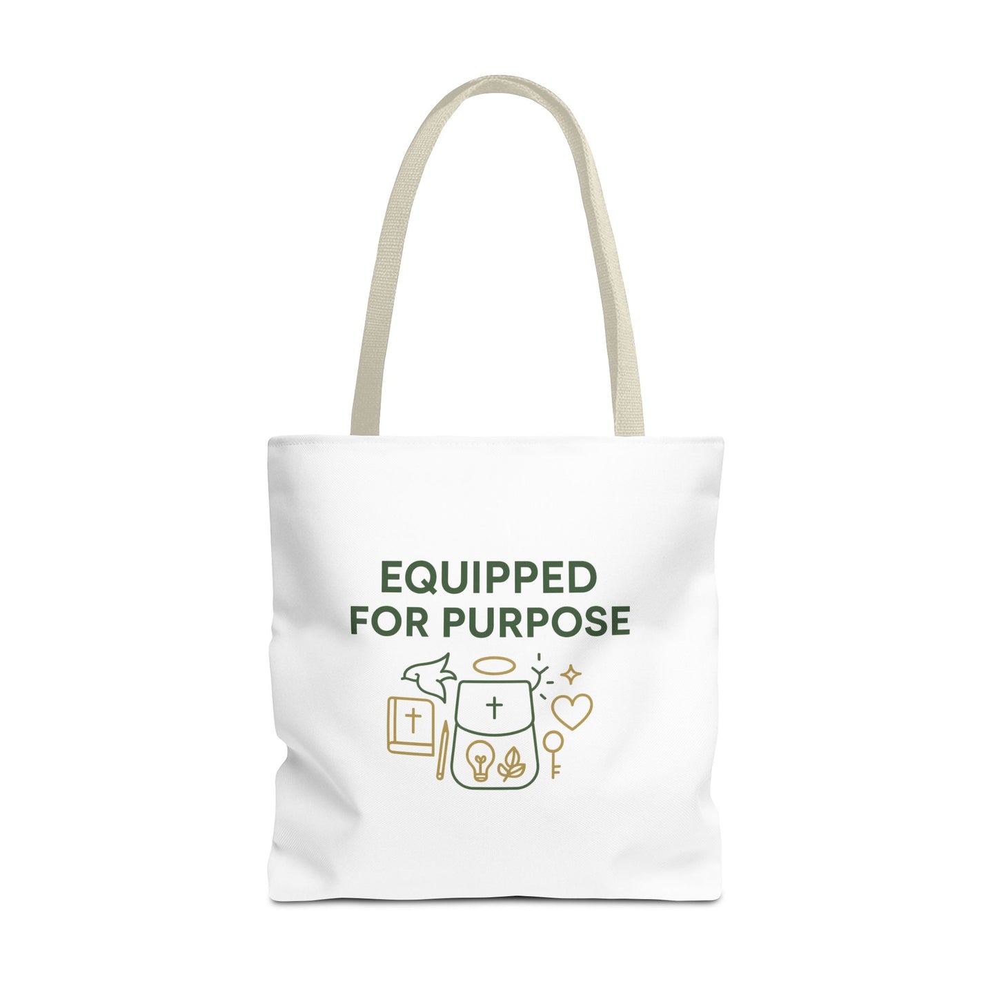 Inspirational Tote Bag - Equipped for Purpose, Motivational Gift, Everyday Carry, Christian Tote, Eco-Friendly Bag