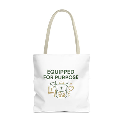 Inspirational Tote Bag - Equipped for Purpose, Motivational Gift, Everyday Carry, Christian Tote, Eco-Friendly Bag