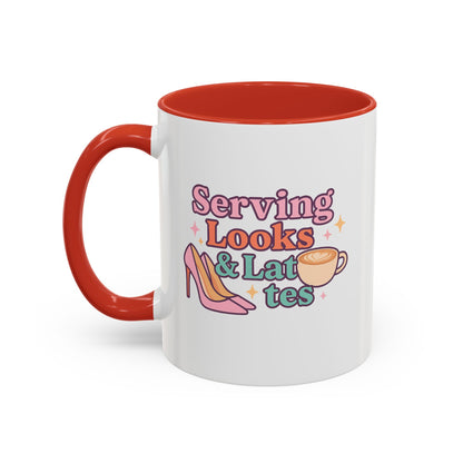 Serving Look and Latte Accent Coffee Mug (11, 15oz)