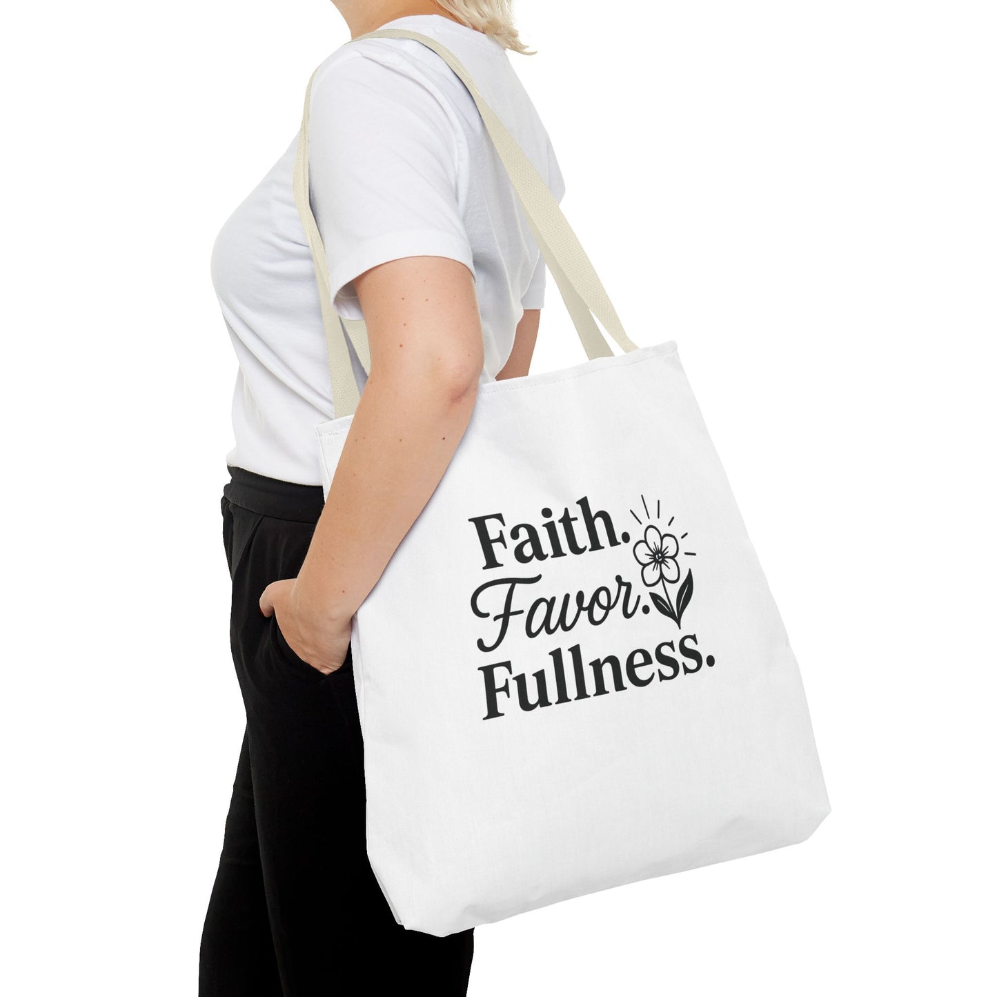 Faith-Inspired Tote Bag for Daily Essentials, Eco-Friendly Shopping Bag, Motivational Quote Tote, Spiritual Gift, Everyday Use