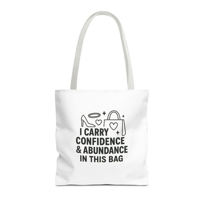 Confidence & Abundance Tote Bag, Motivational Shopper Bag, Gift for Her, Inspirational Tote for Everyday Use, Eco-Friendly Carryall
