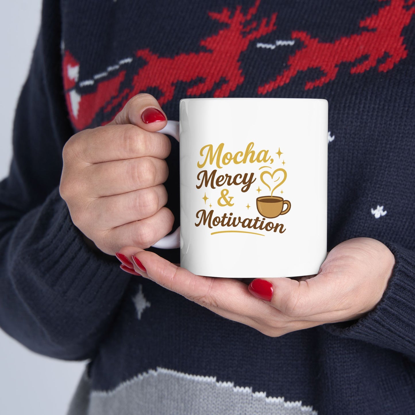 Mocha Mercy &amp; Motivation - Charming Coffee Mug, Cute Gift for Coffee Lovers, Personalized Mug for Friends, Mother's Day Gift, Cozy Morning Mug