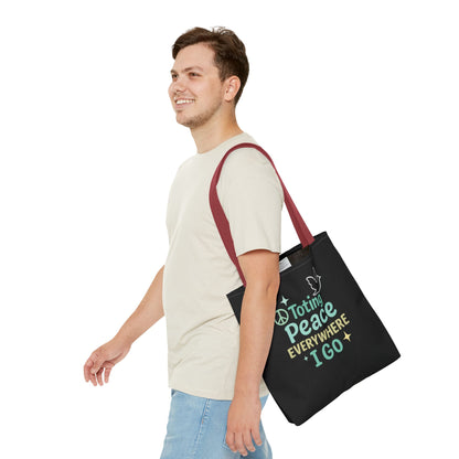 Peace-Themed Tote Bag Empower Your Journey, Eco-Friendly, Shopping, Beach, Gifts, Everyday Use