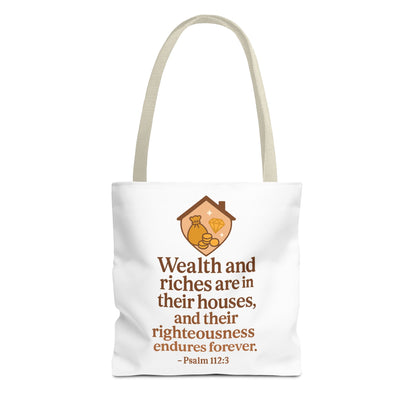 Inspirational Tote Bag with Psalm 112:3 Quote, Motivational Gift, Reusable Shopping Bag, Bible Verse Tote, Religious Accessory, [...]