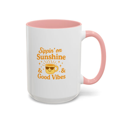 Sippin' on Sunshine Coffee Mug, Positive Vibes Mug, Gift for Coffee Lovers, Inspirational Mug, Housewarming Gift, Fun Drinkware