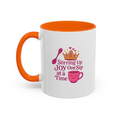 Joyful Crown Accent Coffee Mug | Perfect for Birthdays, Gifts, Home Decor, Coffee Lovers, Daily Motivation