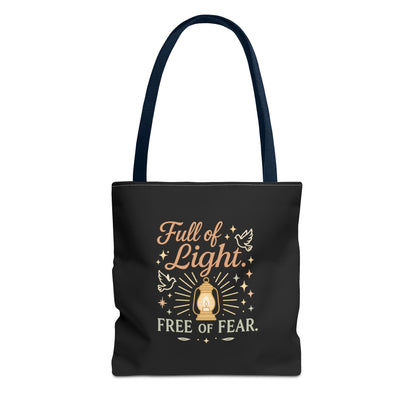 Full of Light Tote Bag | Inspirational Eco-Friendly Bag, Gift for Yoga Lovers, Spiritual Tote, Mindfulness, Fearless Accessory