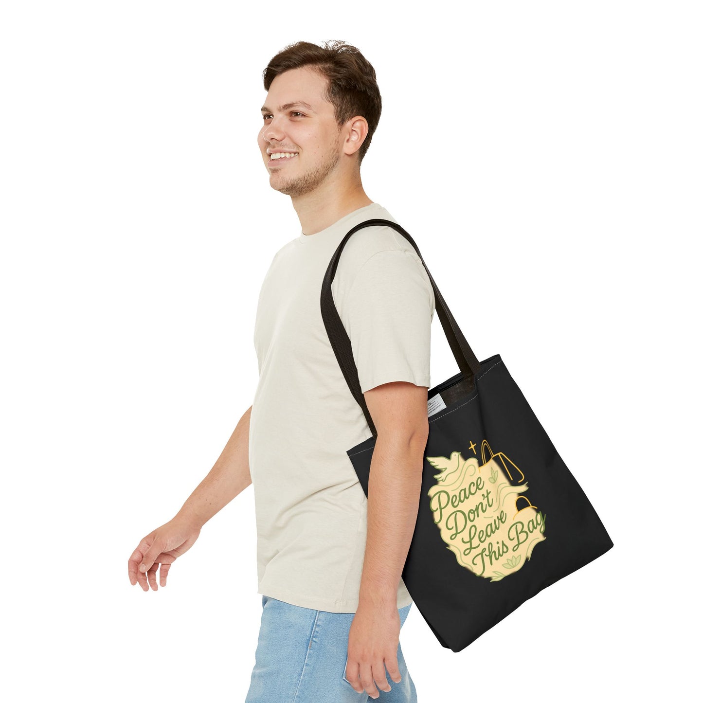 Peaceful Spirit Tote Bag, Eco-Friendly Canvas Bag, Stylish Shopping Bag, Inspirational Gift, Everyday Tote, Faith-Based Accessory
