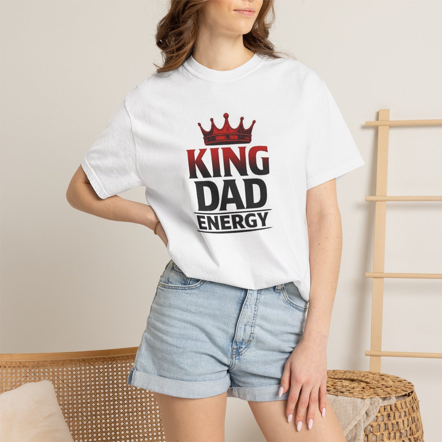 King Dad Energy T-Shirt — Father's Day Graphic Tee with Crown