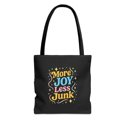 Joyful Tote Bag - More Joy Less Junk, Gift for Friends, Eco-Friendly Shopping Bag, Everyday Use, Inspirational Tote