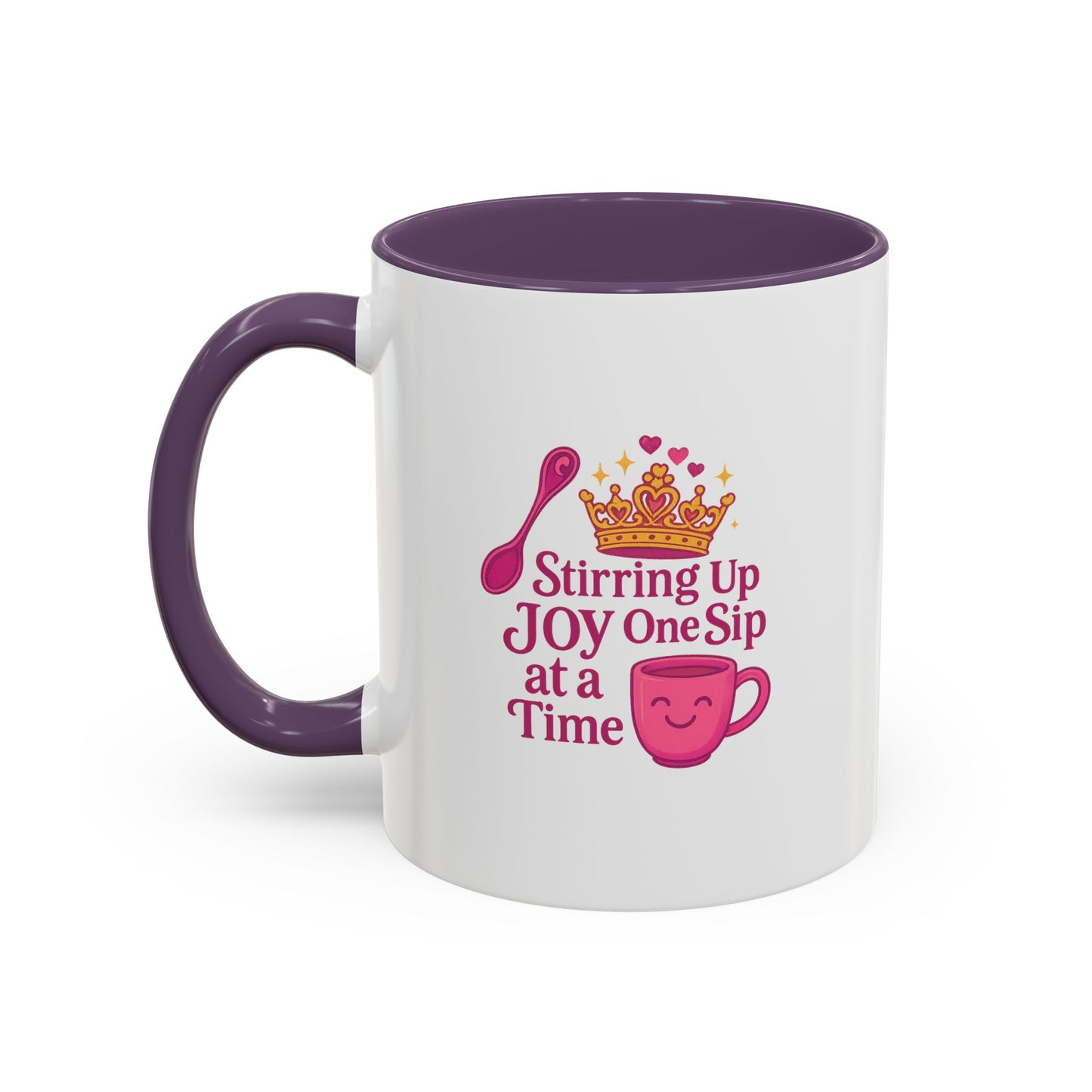 Joyful Crown Accent Coffee Mug | Perfect for Birthdays, Gifts, Home Decor, Coffee Lovers, Daily Motivation