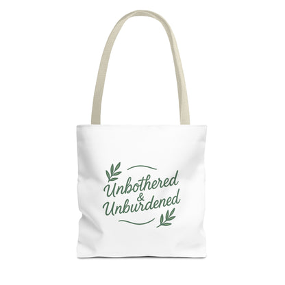 Unbothered & Unburdened Tote Bag, Everyday Tote, Eco-Friendly Bag, Gift for Her, Stylish Shopping Bag, Motivational Tote