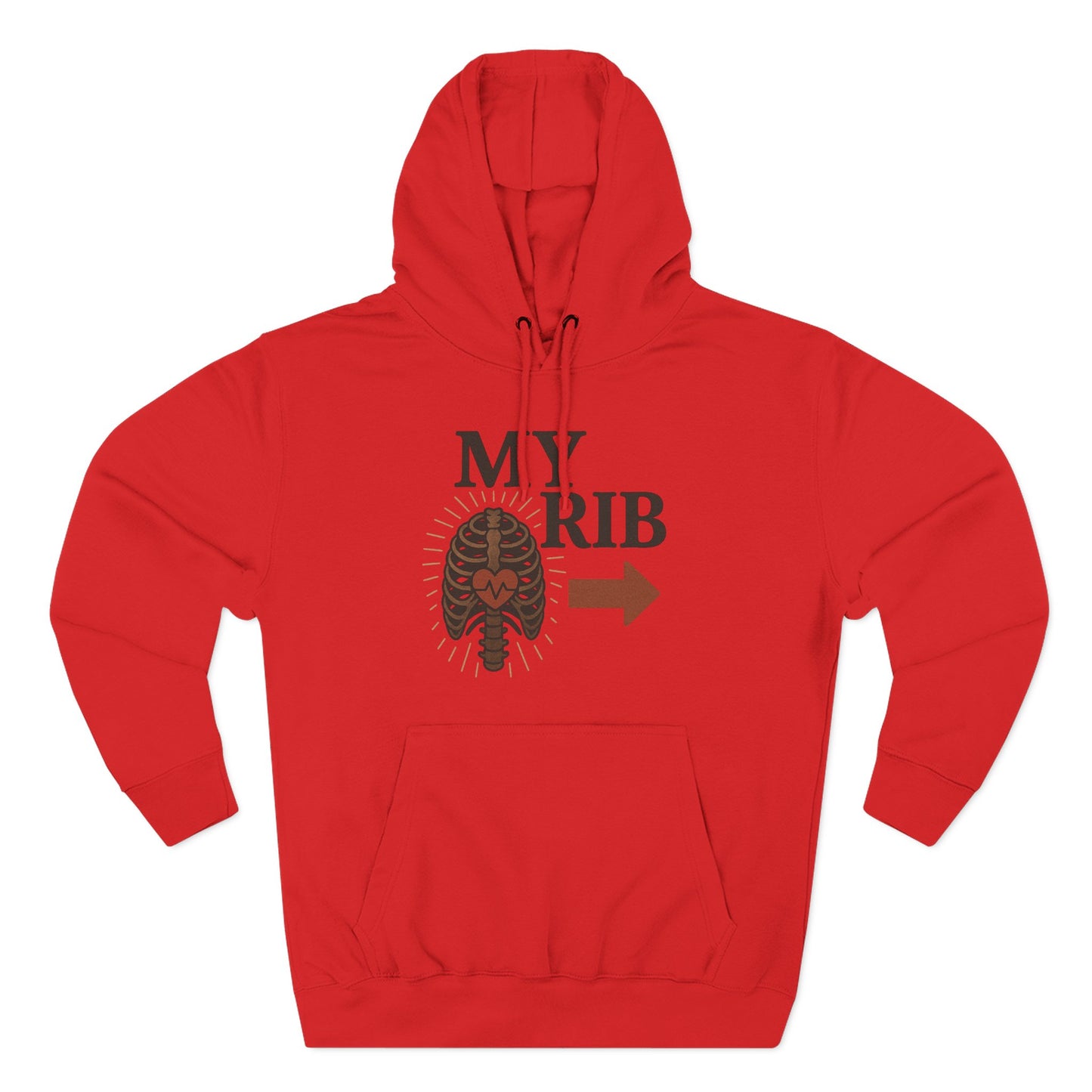 Heartfelt Rib Graphic Hoodie for Couples, Valentine's Day Gift, Matching Sweatshirt, Cozy Fleece, Romantic Style