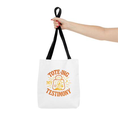 Testimony Tote Bag - Stylish AOP Bag for Daily Use, Perfect for Church, Casual Outings, or Gifts, Christian Tote, Inspirational Bag