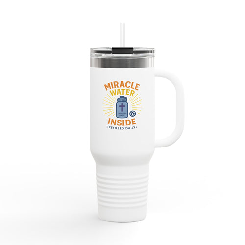 Miracle Water Insulated Travel Mug - 40oz, Eco-Friendly Tumbler, Stylish Stemless Cup, Perfect for Travel, Daily Use, Gift Idea