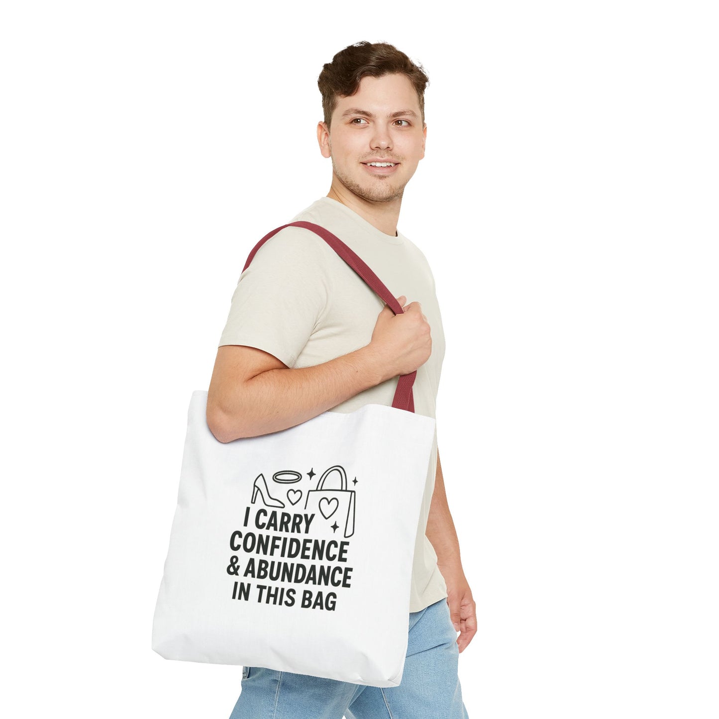 Confidence & Abundance Tote Bag, Motivational Shopper Bag, Gift for Her, Inspirational Tote for Everyday Use, Eco-Friendly Carryall