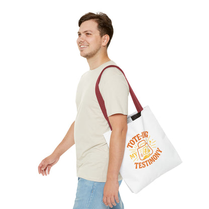 Testimony Tote Bag - Stylish AOP Bag for Daily Use, Perfect for Church, Casual Outings, or Gifts, Christian Tote, Inspirational Bag