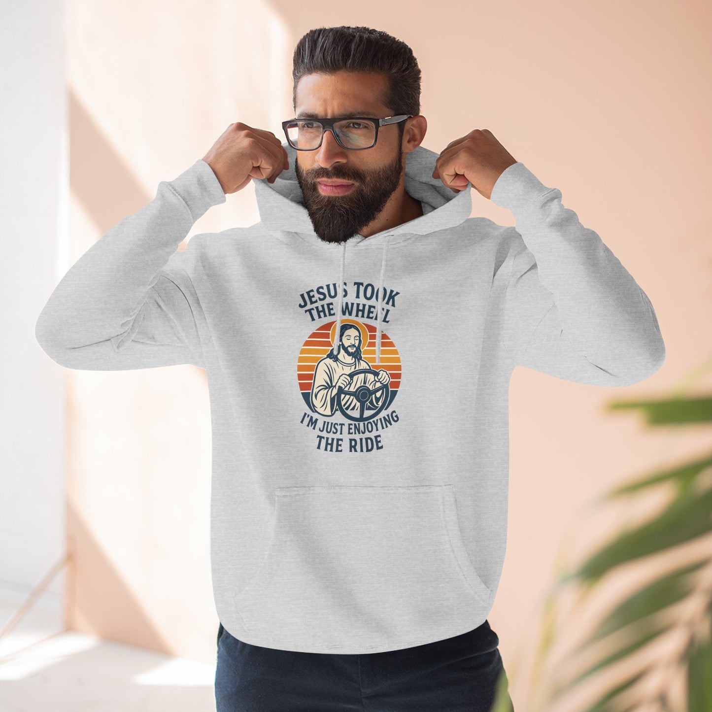 Jesus Took the Wheel Hoodie, Inspirational Faith Wear, Christian Gift, Cozy Fleece Hoodie, Perfect for Church &amp; Holidays