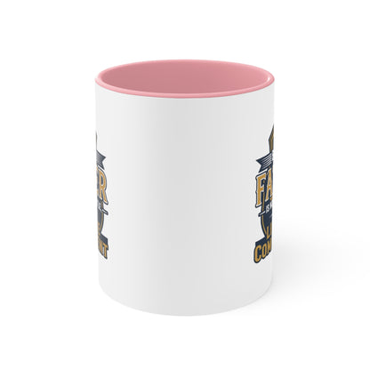 Father Lifetime Commitment Accent Mug — "Being a Father is Not Only a Title" Gift