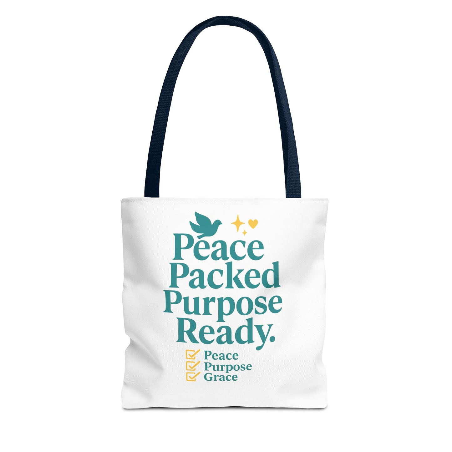 Motivational Tote Bag - Peace Packed Purpose Ready, Inspirational Eco-Friendly Bag, Gift for Friends, Stylish Everyday Use, Shopping, Gym
