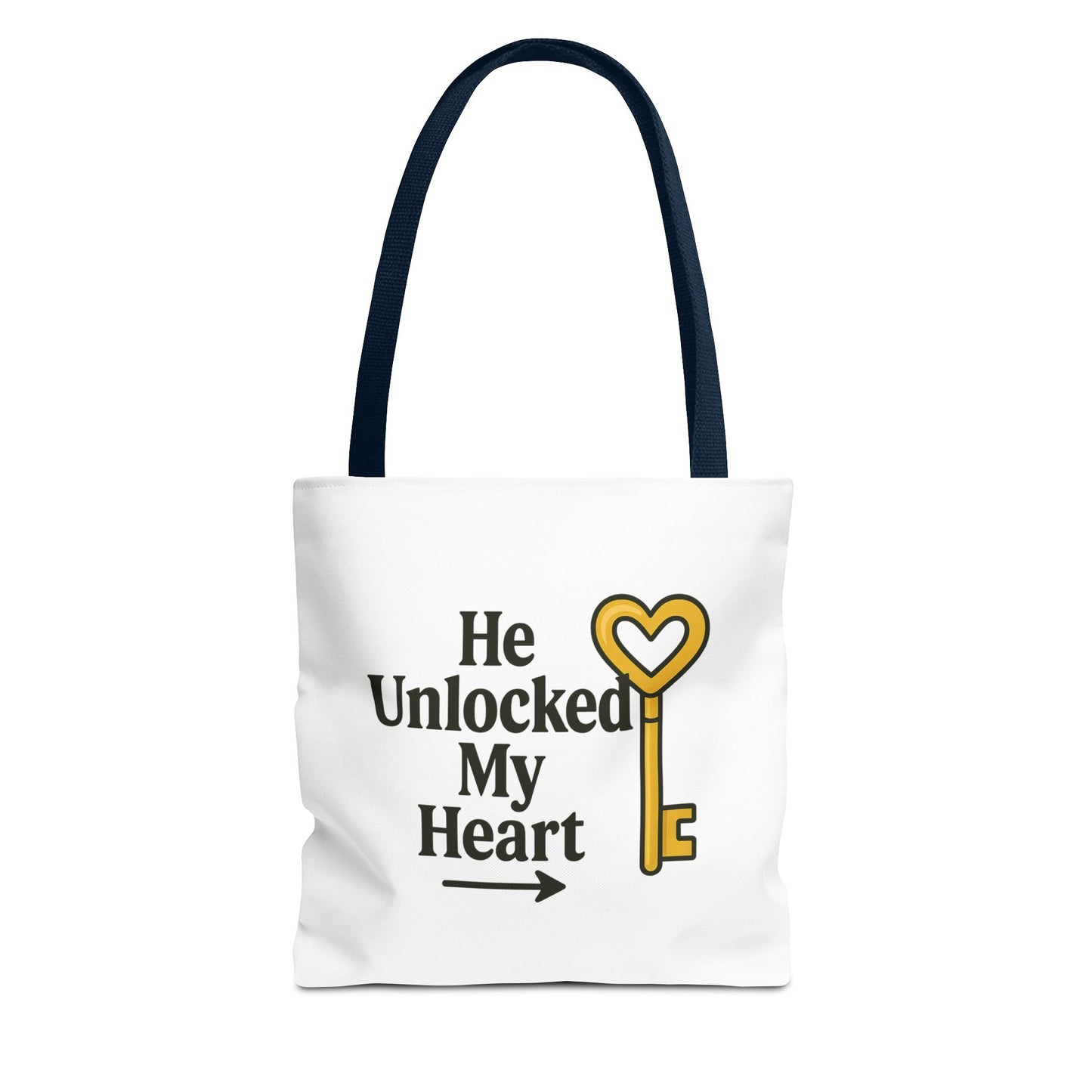 Heart Unlocking Quote Tote Bag, Valentine's Gift, Love Theme, Stylish Shoulder Bag, Perfect for Everyday Use, Cute Fashion Accessory