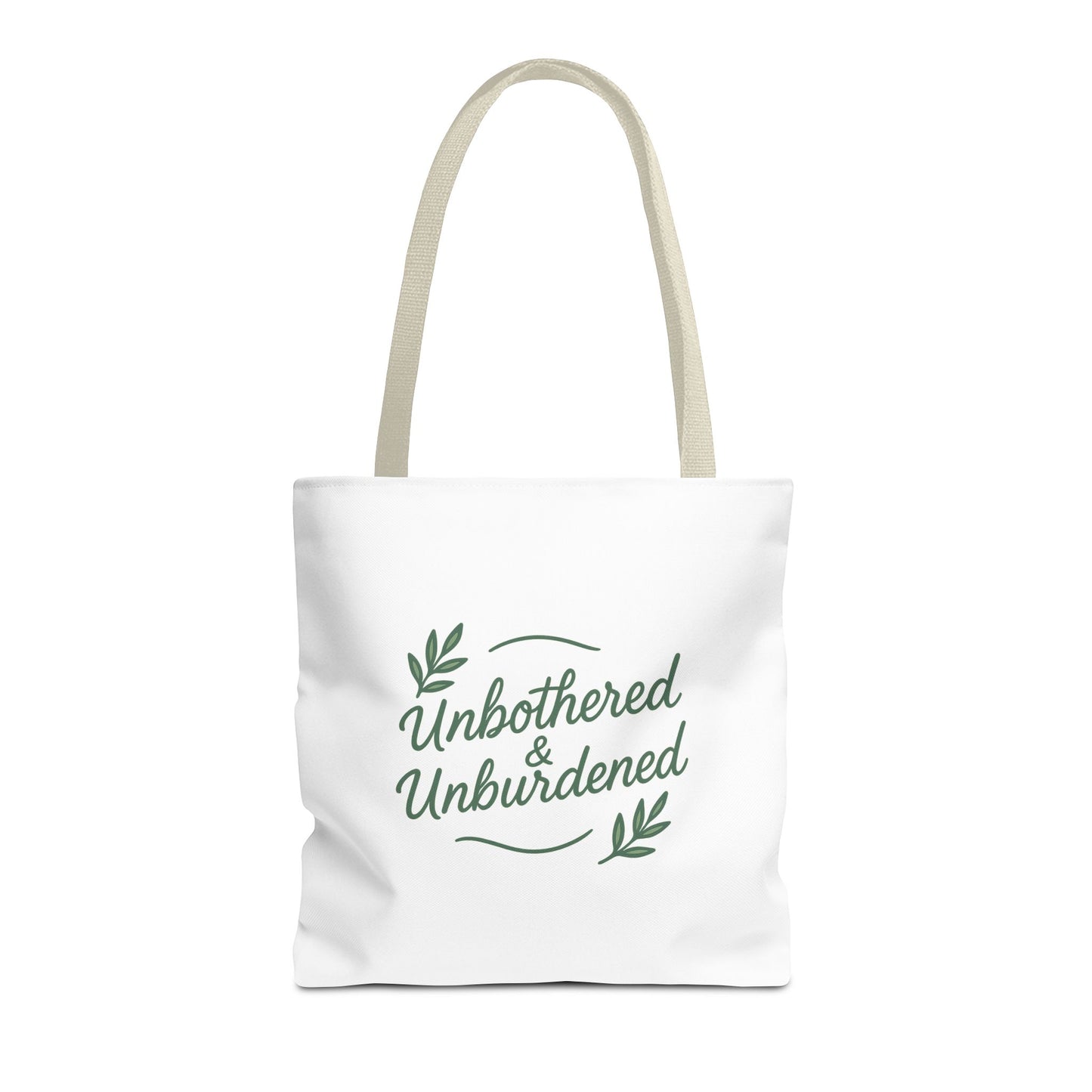 Unbothered & Unburdened Tote Bag, Everyday Tote, Eco-Friendly Bag, Gift for Her, Stylish Shopping Bag, Motivational Tote