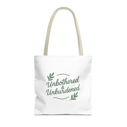 Unbothered & Unburdened Tote Bag, Everyday Tote, Eco-Friendly Bag, Gift for Her, Stylish Shopping Bag, Motivational Tote