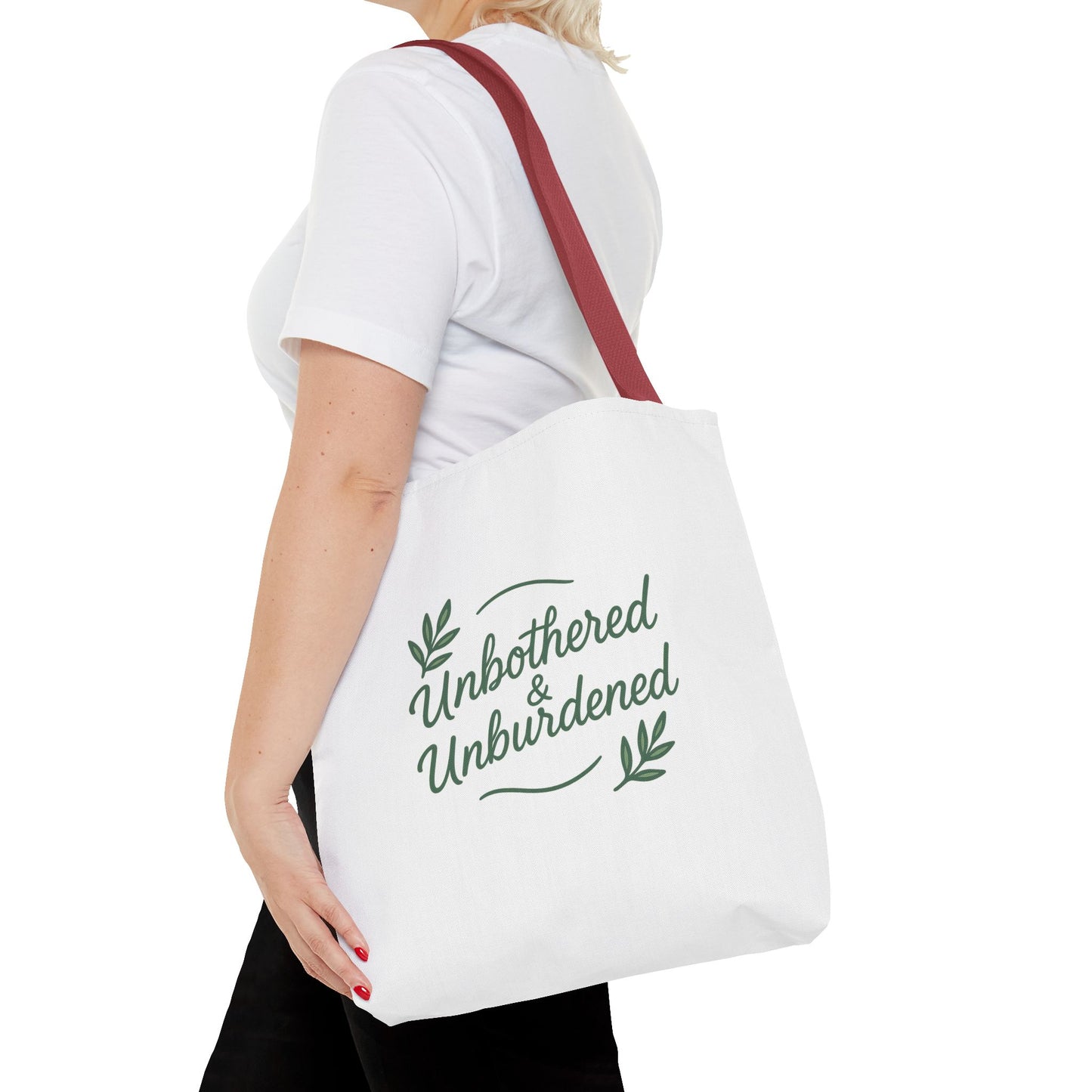 Unbothered & Unburdened Tote Bag, Everyday Tote, Eco-Friendly Bag, Gift for Her, Stylish Shopping Bag, Motivational Tote