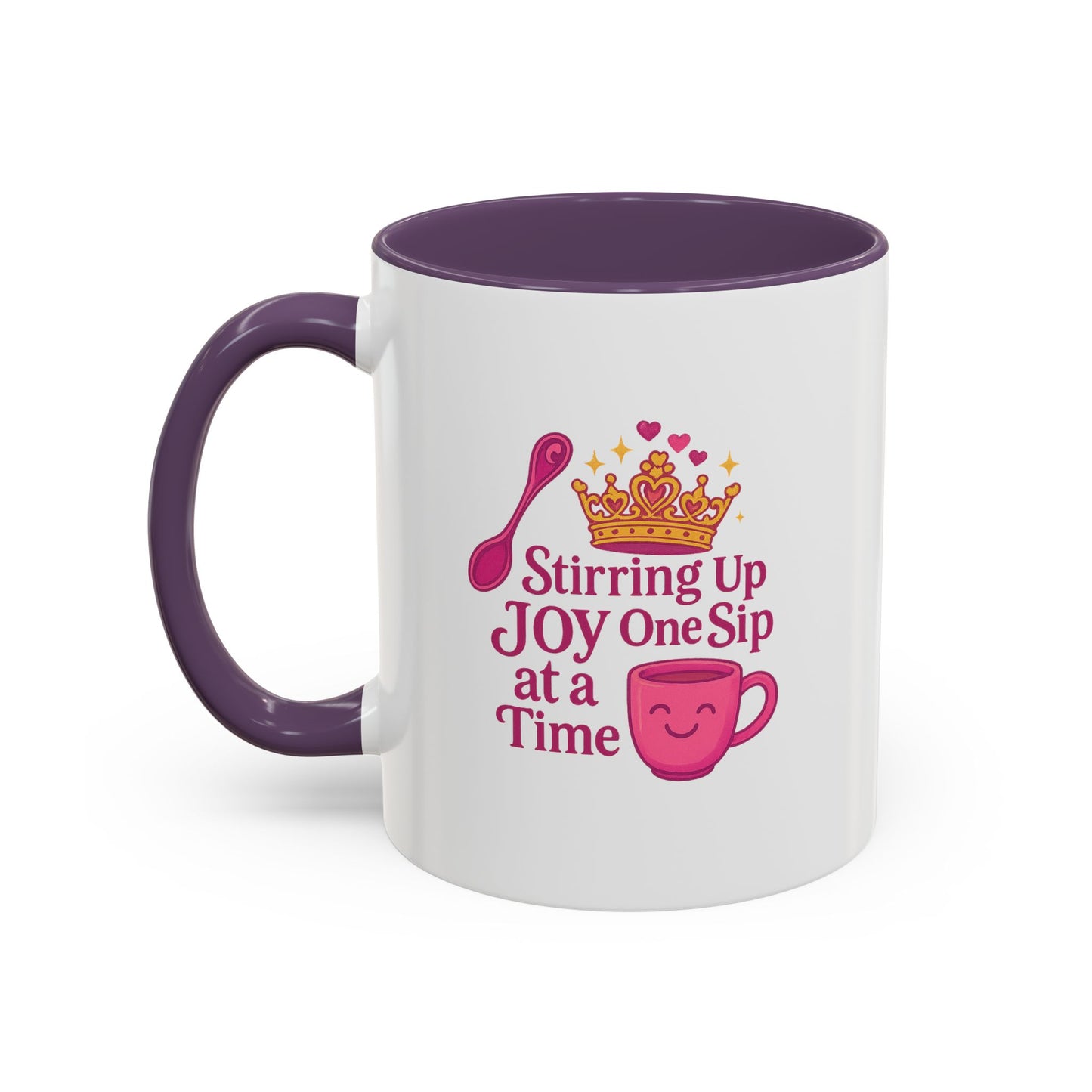 Joyful Accent Coffee Mug - 11/15oz, Colorful Sip Design, Perfect Gift for Coffee Lovers, Birthdays, Holidays, Housewarming