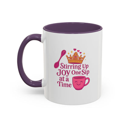 Joyful Accent Coffee Mug - 11/15oz, Colorful Sip Design, Perfect Gift for Coffee Lovers, Birthdays, Holidays, Housewarming