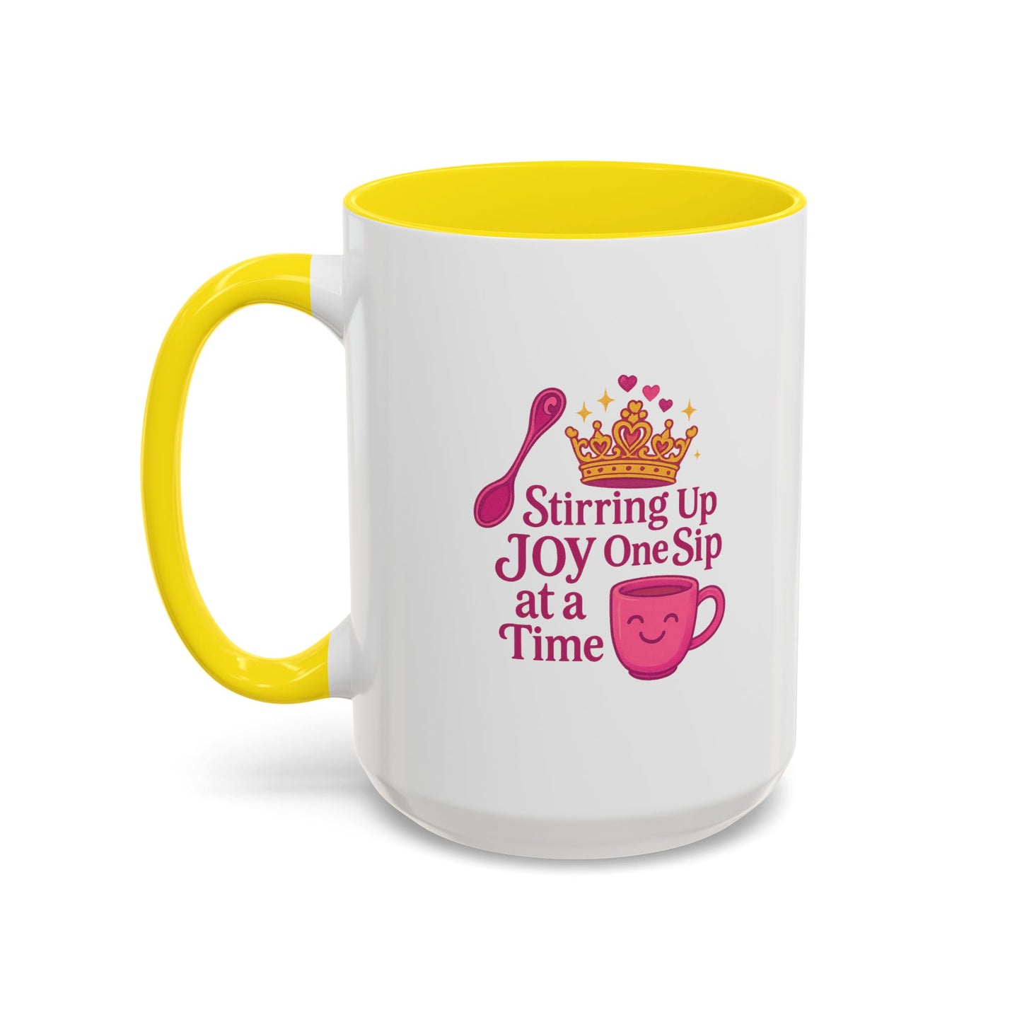 Joyful Accent Coffee Mug - 11/15oz, Colorful Sip Design, Perfect Gift for Coffee Lovers, Birthdays, Holidays, Housewarming