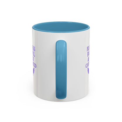 Flawless & Fully Caffeinated Accent Coffee Mug for Faithful Friends, Inspirational Gift, Morning Motivation Cup, Bible Lover's Mug