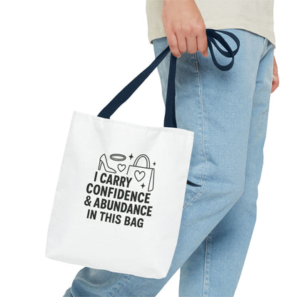 Confidence & Abundance Tote Bag, Motivational Shopper Bag, Gift for Her, Inspirational Tote for Everyday Use, Eco-Friendly Carryall