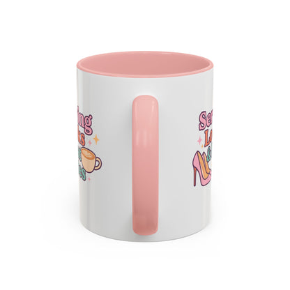 Serving Look and Latte Accent Coffee Mug (11, 15oz)