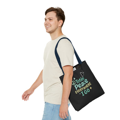 Peace-Themed Tote Bag Empower Your Journey, Eco-Friendly, Shopping, Beach, Gifts, Everyday Use