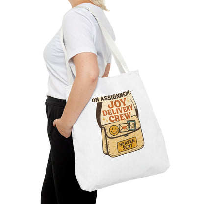 Joy Delivery Crew Tote Bag - Heaven Sent, Birthday Gift, Grocery Bag, Eco-Friendly Tote, Unique Gift Idea