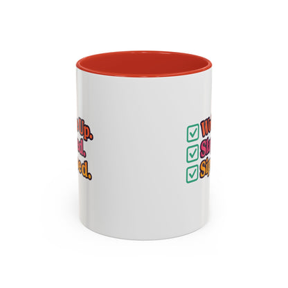 Woke Up Slayed Sipped Coffee Mug, Motivational Mug Gift, Fun Coffee Cup, Inspirational Office Mug, Morning Routine Mug