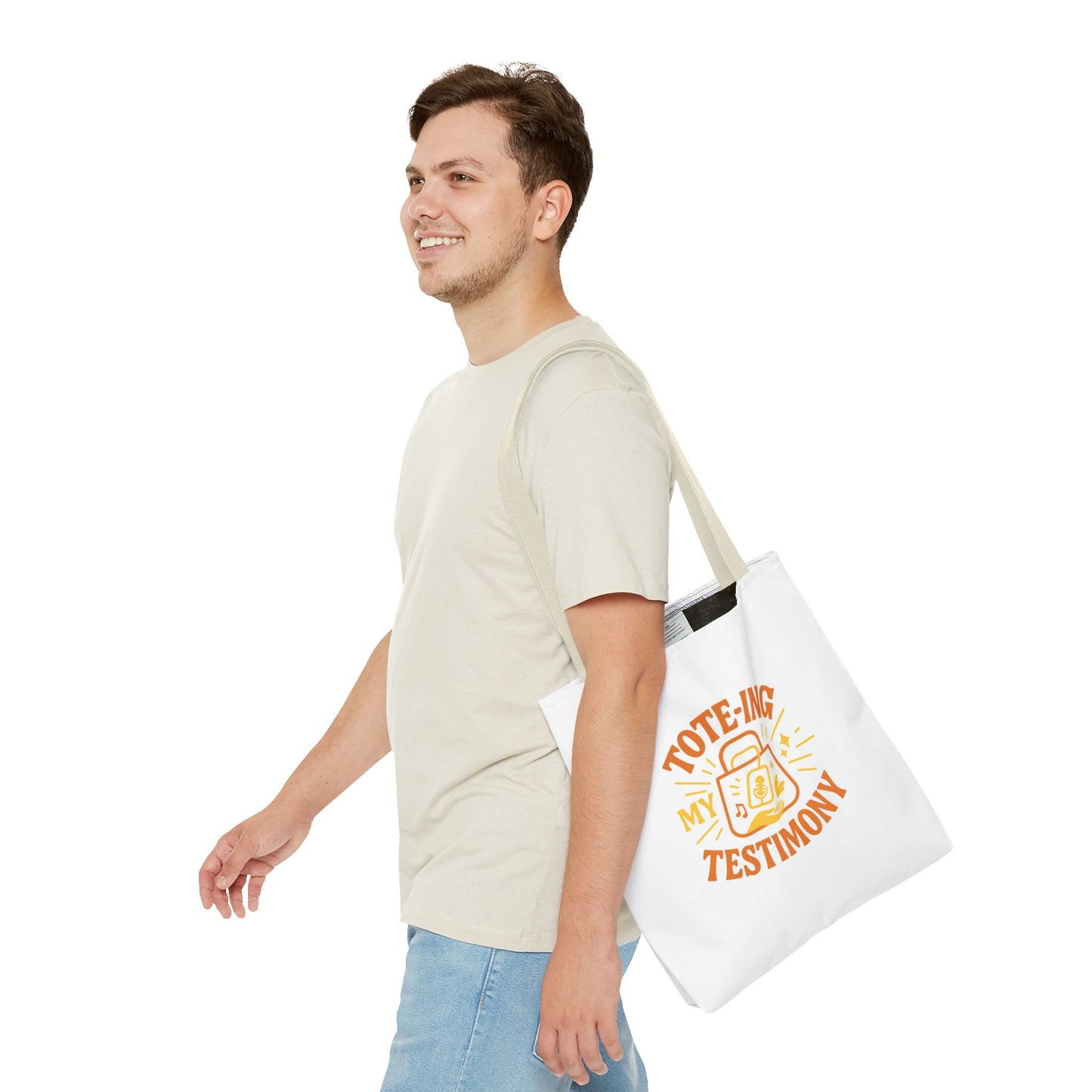 Testimony Tote Bag - Stylish AOP Bag for Daily Use, Perfect for Church, Casual Outings, or Gifts, Christian Tote, Inspirational Bag
