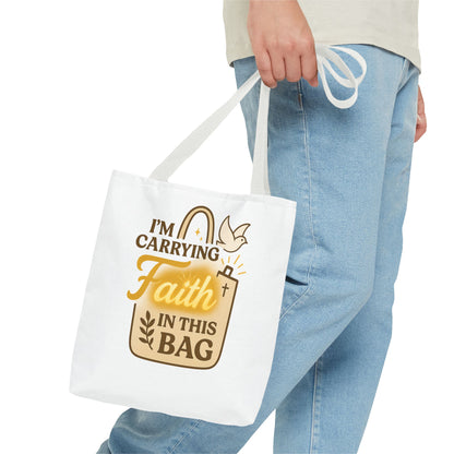 Faith Tote Bag - Inspirational Eco-Friendly Shopping Bag, Spiritual Gift, Slogan Bag, Motivational Purse