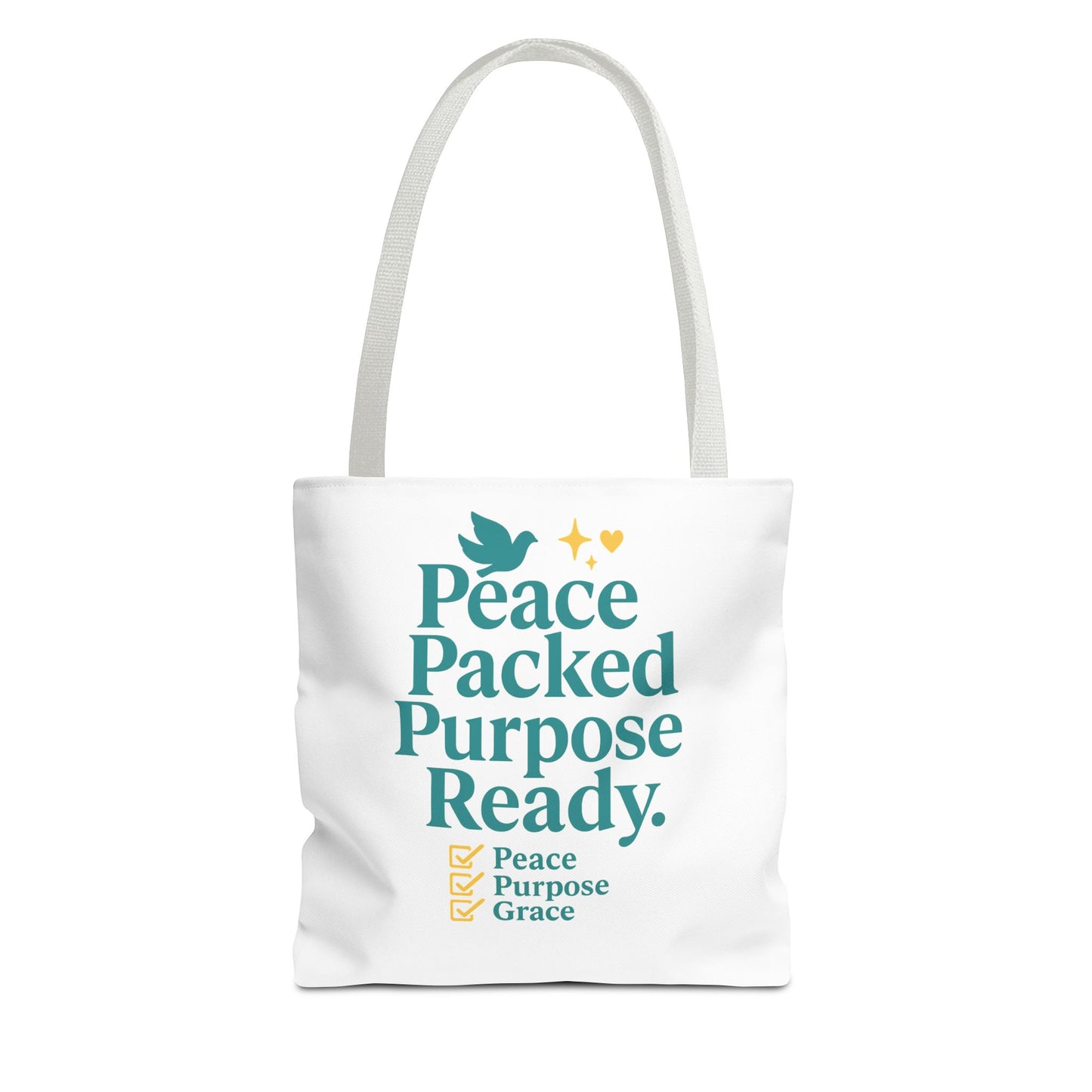 Motivational Tote Bag - Peace Packed Purpose Ready, Inspirational Eco-Friendly Bag, Gift for Friends, Stylish Everyday Use, Shopping, Gym