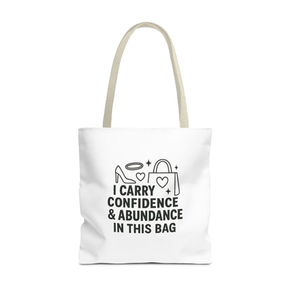 Confidence & Abundance Tote Bag, Motivational Shopper Bag, Gift for Her, Inspirational Tote for Everyday Use, Eco-Friendly Carryall