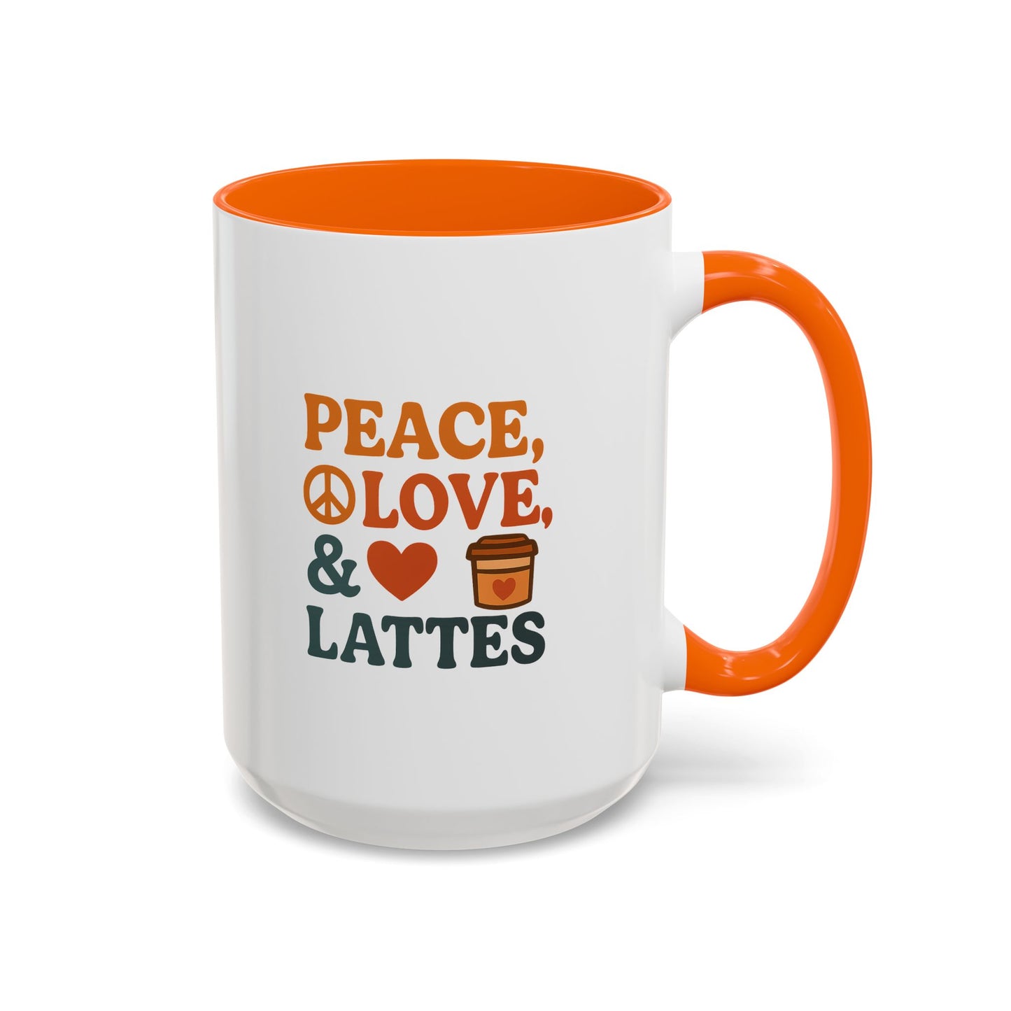 Peace, Love & Lattes Coffee Mug | Accent Mug for Coffee Lovers | Gift for Baristas, Friends, Home Decor, Kitchen Essentials