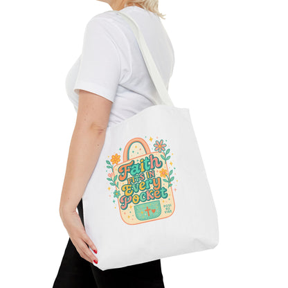 Faith-Inspired Tote Bag for Everyday Use, Shopping, Gifts, Beach, Eco-Friendly, Floral Design